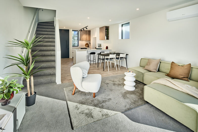 Image of interior of a two-storey townhouse in Karori