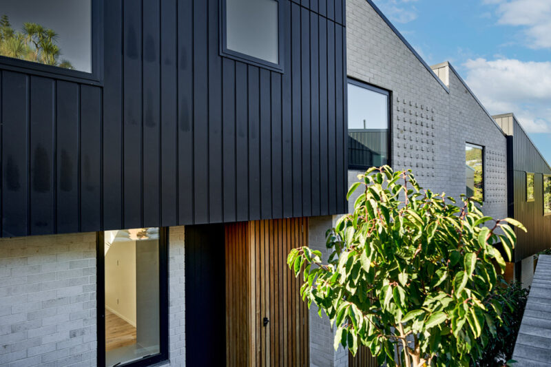 Image of front of a two-storey townhouse in Karori