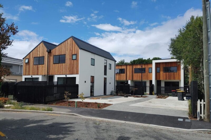 Image of townhouses in Christchurch from the street